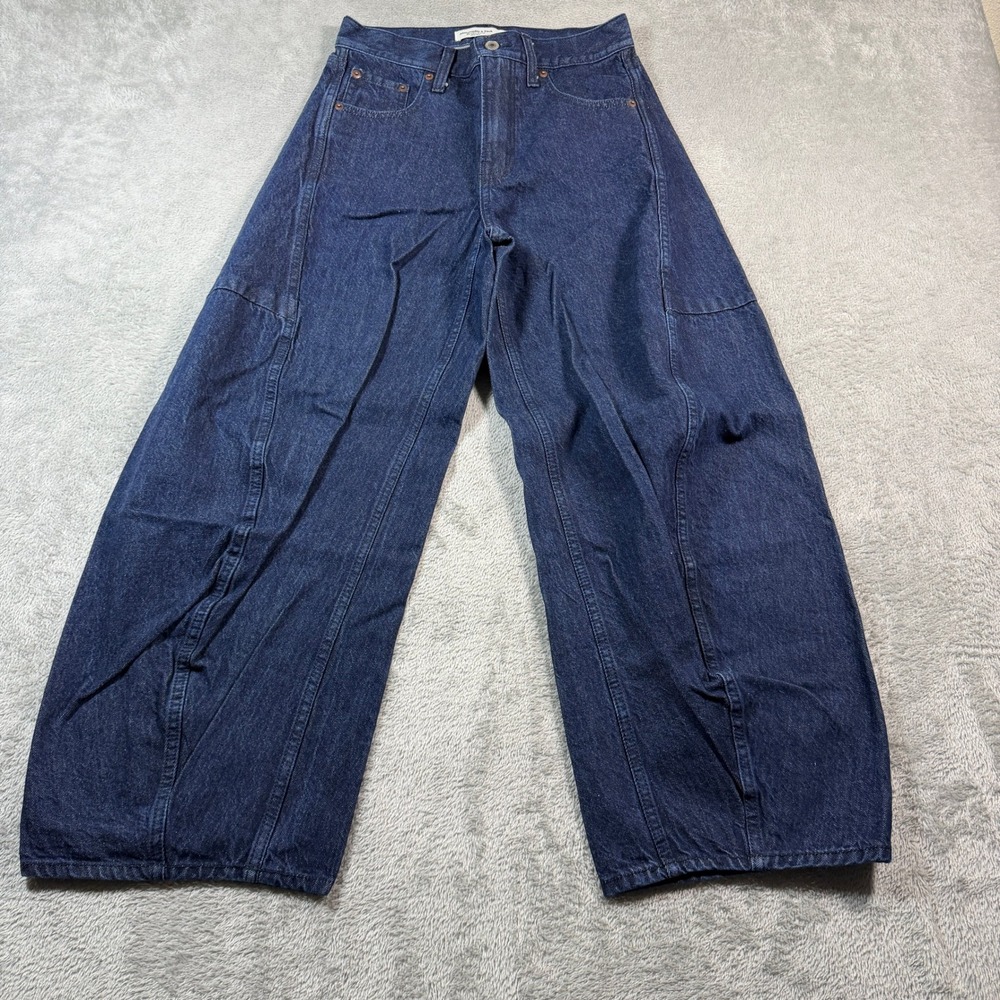 Abercrombie & Fitch Ultra Barrel Curve Love Jeans Womens 25 Short Blue Dark Wash